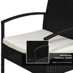 Outsunny 4-Seater Rattan Garden Furniture Set - Black/White - 841-142 -OUTSUNNY Sales Shop o u outsunny 841 142 5