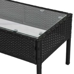 Outsunny 4-Seater Rattan Garden Furniture Set - Black/White - 841-142 -OUTSUNNY Sales Shop o u outsunny 841 142 6