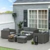 Outsunny 4-Seater Rattan Garden Furniture Set - Grey - 841-147
