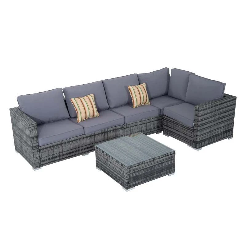 Outsunny 4 Piece Rattan Garden Furniture Set - Grey - 841-158 2 Outsunny 4 Piece Rattan Garden Furniture Set - Grey - 841-158 - Image 2