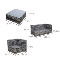 Outsunny 4 Piece Rattan Garden Furniture Set - Grey - 841-158 12 Outsunny 4 Piece Rattan Garden Furniture Set - Grey - 841-158 -OUTSUNNY Sales Shop o u outsunny 841 158 dimensions