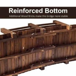 Outsunny Décor Wooden Garden Bridge With Railings 152.5L X 67W X 48Hcm - Brown - 844-132 -OUTSUNNY Sales Shop o u outsunny 844 132 bottom