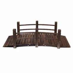 Outsunny Décor Wooden Garden Bridge With Railings 152.5L X 67W X 48Hcm - Brown - 844-132 -OUTSUNNY Sales Shop o u outsunny 844 132 full2