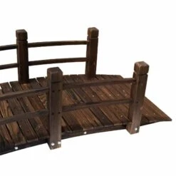 Outsunny Décor Wooden Garden Bridge With Railings 152.5L X 67W X 48Hcm - Brown - 844-132 -OUTSUNNY Sales Shop o u outsunny 844 132 full3