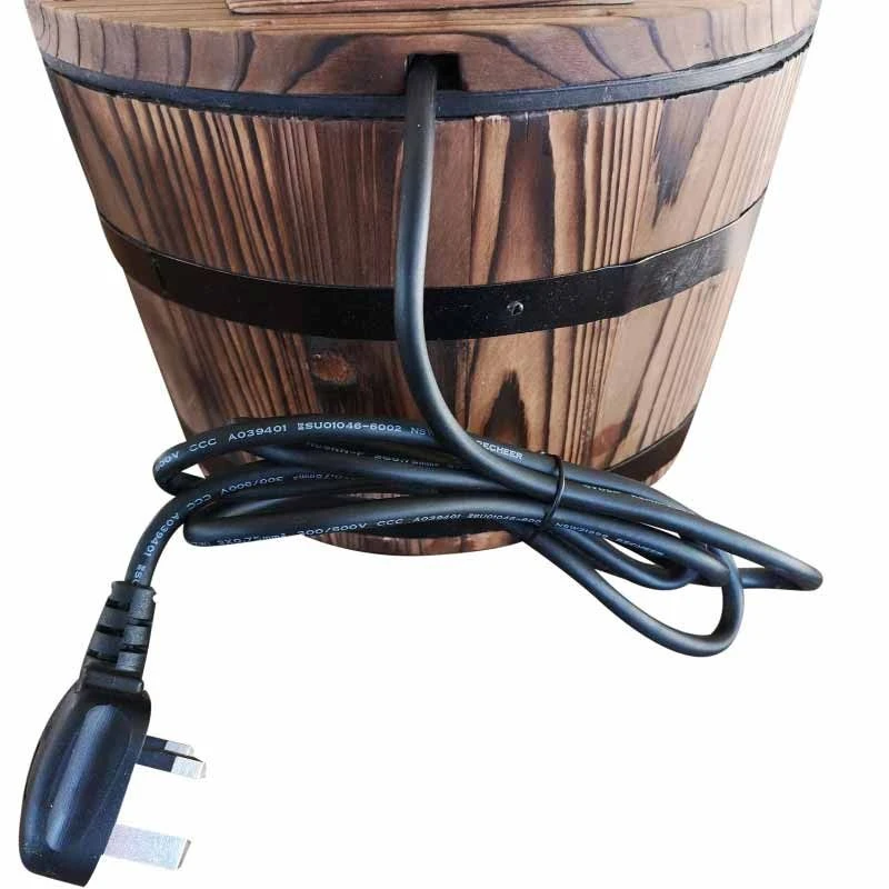 Outsunny Garden Wooden Barrel Electric Pump Water Feature 27x37Hcm - Brown - 844-216V01 8 Outsunny Garden Wooden Barrel Electric Pump Water Feature 27x37Hcm - Brown - 844-216V01 - Image 8