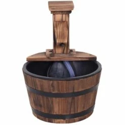 Outsunny Garden Wooden Barrel Electric Pump Water Feature 27x37Hcm - Brown - 844-216V01 18 Outsunny Garden Wooden Barrel Electric Pump Water Feature 27x37Hcm - Brown - 844-216V01 -OUTSUNNY Sales Shop o u outsunny 844 216v01 barrel2