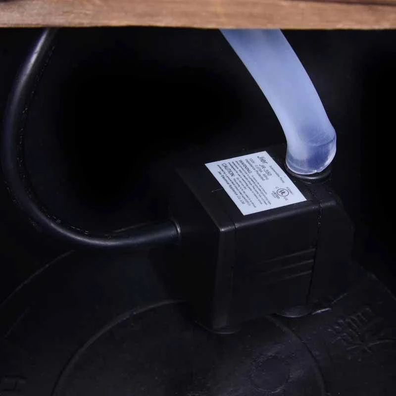 Outsunny Garden Wooden Barrel Electric Pump Water Feature 27x37Hcm - Brown - 844-216V01 7 Outsunny Garden Wooden Barrel Electric Pump Water Feature 27x37Hcm - Brown - 844-216V01 - Image 7