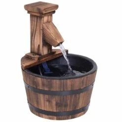 Outsunny Garden Wooden Barrel Electric Pump Water Feature 27x37Hcm - Brown - 844-216V01 12 Outsunny Garden Wooden Barrel Electric Pump Water Feature 27x37Hcm - Brown - 844-216V01 -OUTSUNNY Sales Shop o u outsunny 844 216v01 full