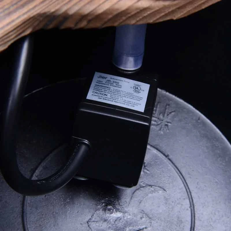 Outsunny Fir Wood Barrel Pump Water Feature With Flower Planter 27x37Hcm - Brown - 844-217V01 5 Outsunny Fir Wood Barrel Pump Water Feature With Flower Planter 27x37Hcm - Brown - 844-217V01 - Image 5