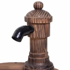 Outsunny Fir Wood Barrel Pump Water Feature With Flower Planter 27x37Hcm - Brown - 844-217V01 16 Outsunny Fir Wood Barrel Pump Water Feature With Flower Planter 27x37Hcm - Brown - 844-217V01 -OUTSUNNY Sales Shop o u outsunny 844 217v01 pump2