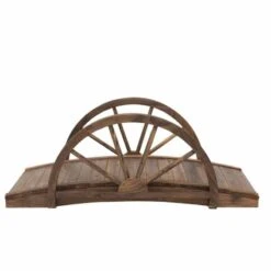 Outsunny Décor Walkway Fir Wood Garden Bridge 37H X 100L X 50Wcm - Brown - 844-252 -OUTSUNNY Sales Shop o u outsunny 844 252 full2