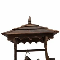 Outsunny Fir Wood Garden Décor Wishing Well Barrel Water Feature - Brown - 844-273V70 -OUTSUNNY Sales Shop o u outsunny 844 273v70 roof