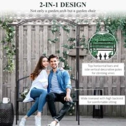 Outsunny 2-seater Steel Frame Outdoor Arch Garden Bench - Black - 844-282 -OUTSUNNY Sales Shop o u outsunny 844 282 2