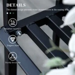 Outsunny 2-seater Steel Frame Outdoor Arch Garden Bench - Black - 844-282 -OUTSUNNY Sales Shop o u outsunny 844 282 4