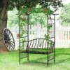 Outsunny Garden Arch With 2-Seater Bench - Steel - Black - 844-283 -OUTSUNNY Sales Shop o u outsunny 844 283
