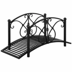 Outsunny Classic Garden Bridge With Safety Railings 102L X 48W X 49Hcm - Black - 844-452BK -OUTSUNNY Sales Shop o u outsunny 844 452bk full