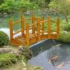 Outsunny Wooden Garden Bridge With Safety Railings - Brown - 844-616V00BN 5 Outsunny Wooden Garden Bridge With Safety Railings - Brown - 844-616V00BN -OUTSUNNY Sales Shop o u outsunny 844 616v00bn