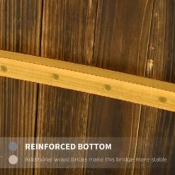 Outsunny 5ft Wooden Garden Bridge With Planters On Safety Railings - Brown - 844-618V00TN -OUTSUNNY Sales Shop o u outsunny 844 618v00tn reinforced