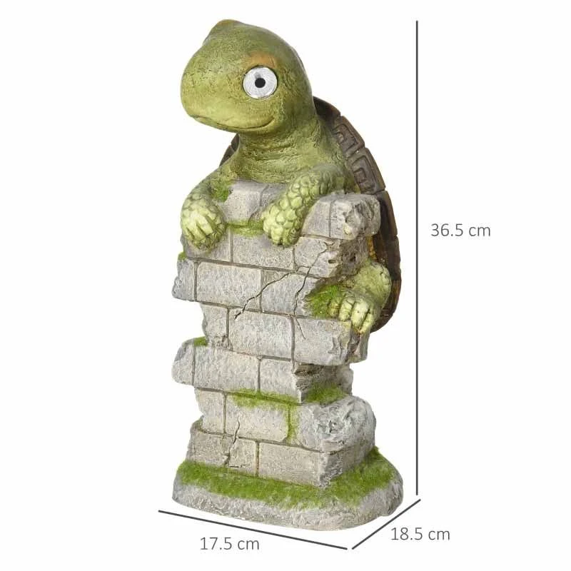 Outsunny Vivid Tortoise Garden Ornament With Solar LED Light - Green - 844-662V00MX 2 Outsunny Vivid Tortoise Garden Ornament With Solar LED Light - Green - 844-662V00MX - Image 2