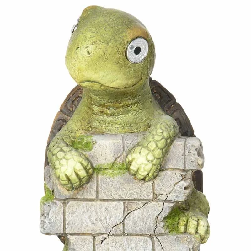 Outsunny Vivid Tortoise Garden Ornament With Solar LED Light - Green - 844-662V00MX 9 Outsunny Vivid Tortoise Garden Ornament With Solar LED Light - Green - 844-662V00MX - Image 9