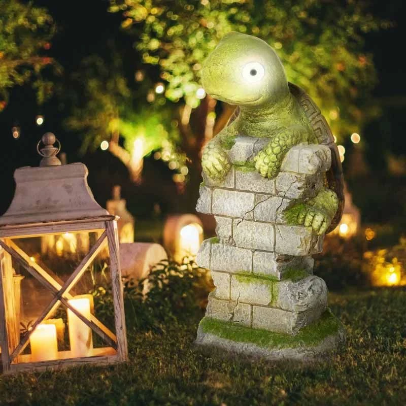 Outsunny Vivid Tortoise Garden Ornament With Solar LED Light - Green - 844-662V00MX 1 Outsunny Vivid Tortoise Garden Ornament With Solar LED Light - Green - 844-662V00MX