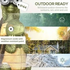 Outsunny Vivid 2 Tortoises Garden Ornament With Solar LED Light - Green - 844-665V00MX -OUTSUNNY Sales Shop o u outsunny 844 665v00mx outdoor