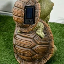 Outsunny Vivid 2 Tortoises Garden Ornament With Solar LED Light - Green - 844-665V00MX -OUTSUNNY Sales Shop o u outsunny 844 665v00mx outdoor3