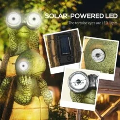 Outsunny Vivid 2 Tortoises Garden Ornament With Solar LED Light - Green - 844-665V00MX -OUTSUNNY Sales Shop o u outsunny 844 665v00mx solar