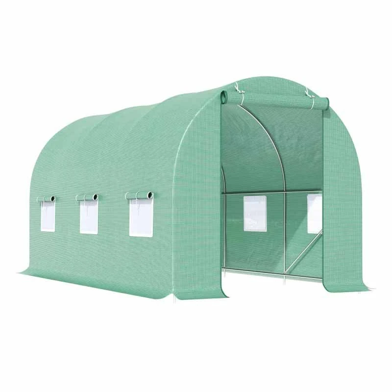 Outsunny 4.5m X 2m Walk-in Large Tunnel Greenhouse With Roll-Up Door / Windows - Green - 845-016 3 Outsunny 4.5m X 2m Walk-in Large Tunnel Greenhouse With Roll-Up Door / Windows - Green - 845-016 - Image 3