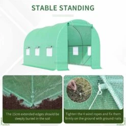 Outsunny 4.5m X 2m Walk-in Large Tunnel Greenhouse With Roll-Up Door / Windows - Green - 845-016 15 Outsunny 4.5m X 2m Walk-in Large Tunnel Greenhouse With Roll-Up Door / Windows - Green - 845-016 -OUTSUNNY Sales Shop o u outsunny 845 016 stable