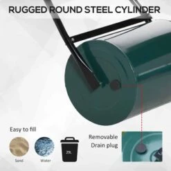 Outsunny Sand / Water Filled Lawn Roller 30L - Green - 845-021 -OUTSUNNY Sales Shop o u outsunny 845 021 cylinder