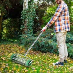 Outsunny Metal Aerator Lawn Roller With 5 Spikes - Green - 845-022 -OUTSUNNY Sales Shop o u outsunny 845 022 outdoor