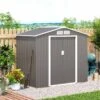 Outsunny 7 X 4ft Lockable Metal Garden Storage Shed With Air Vents - Grey - 845-030GY