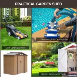 Outsunny 7 X 4ft Lockable Metal Garden Storage Shed With Air Vents - Yellow - 845-030YL -OUTSUNNY Sales Shop o u outsunny 845 030yl practical