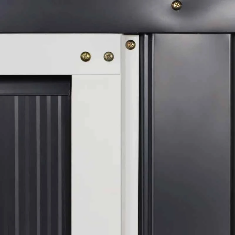 Outsunny 13 X 11ft Galvanized Steel Garden Shed With Foundation - Grey - 845-031V01 8 Outsunny 13 X 11ft Galvanized Steel Garden Shed With Foundation - Grey - 845-031V01 - Image 8