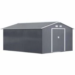 Outsunny 13 X 11ft Galvanized Steel Garden Shed With Foundation - Grey - 845-031V01 12 Outsunny 13 X 11ft Galvanized Steel Garden Shed With Foundation - Grey - 845-031V01 -OUTSUNNY Sales Shop o u outsunny 845 031v01 full