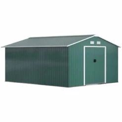 Outsunny 12.5 X 11.1ft Steel Storage Shed With Sliding Door - Green - 845-031V01GN -OUTSUNNY Sales Shop o u outsunny 845 031v01gn full