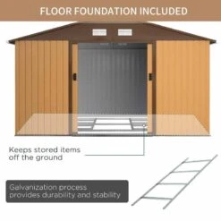 Outsunny 13 X 11ft Outdoor Garden Storage Shed With Foundation - Yellow - 845-031V01YL -OUTSUNNY Sales Shop o u outsunny 845 031v01yl foundation