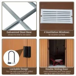 Outsunny 9 X 6ft Large Metal Garden Storage Shed - Yellow - 845-031YL -OUTSUNNY Sales Shop o u outsunny 845 031yl features