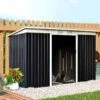 Outsunny 9ft X 4ft Metal Garden Storage Shed With Air Vent & Doors - Dark Grey - 845-032CG