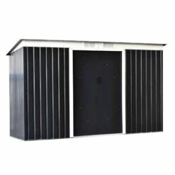 Outsunny 9ft X 4ft Metal Garden Storage Shed With Air Vent & Doors - Dark Grey - 845-032CG -OUTSUNNY Sales Shop o u outsunny 845 032cg full