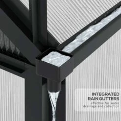 Outsunny 6 X 4ft Large Aluminium Polycarbonate Walk-In Greenhouse With Slide Door - Clear - 845-057GY -OUTSUNNY Sales Shop o u outsunny 845 057gy gutters