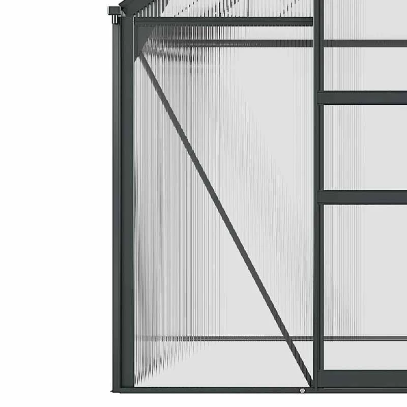 Outsunny 6 X 6ft Aluminium Large Walk-In Poly Greenhouse With Slide Door - Grey & Clear - 845-058GY 9 Outsunny 6 X 6ft Aluminium Large Walk-In Poly Greenhouse With Slide Door - Grey & Clear - 845-058GY - Image 9