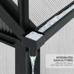 Outsunny 6 X 6ft Aluminium Large Walk-In Poly Greenhouse With Slide Door - Grey & Clear - 845-058GY 16 Outsunny 6 X 6ft Aluminium Large Walk-In Poly Greenhouse With Slide Door - Grey & Clear - 845-058GY -OUTSUNNY Sales Shop o u outsunny 845 058gy gutters