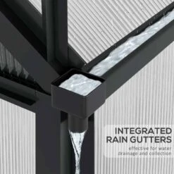 Outsunny 6 X 8ft Aluminium Large Walk-In Poly Greenhouse With Slide Door - Grey & Clear - 845-059GY 16 Outsunny 6 X 8ft Aluminium Large Walk-In Poly Greenhouse With Slide Door - Grey & Clear - 845-059GY -OUTSUNNY Sales Shop o u outsunny 845 059gy gutters