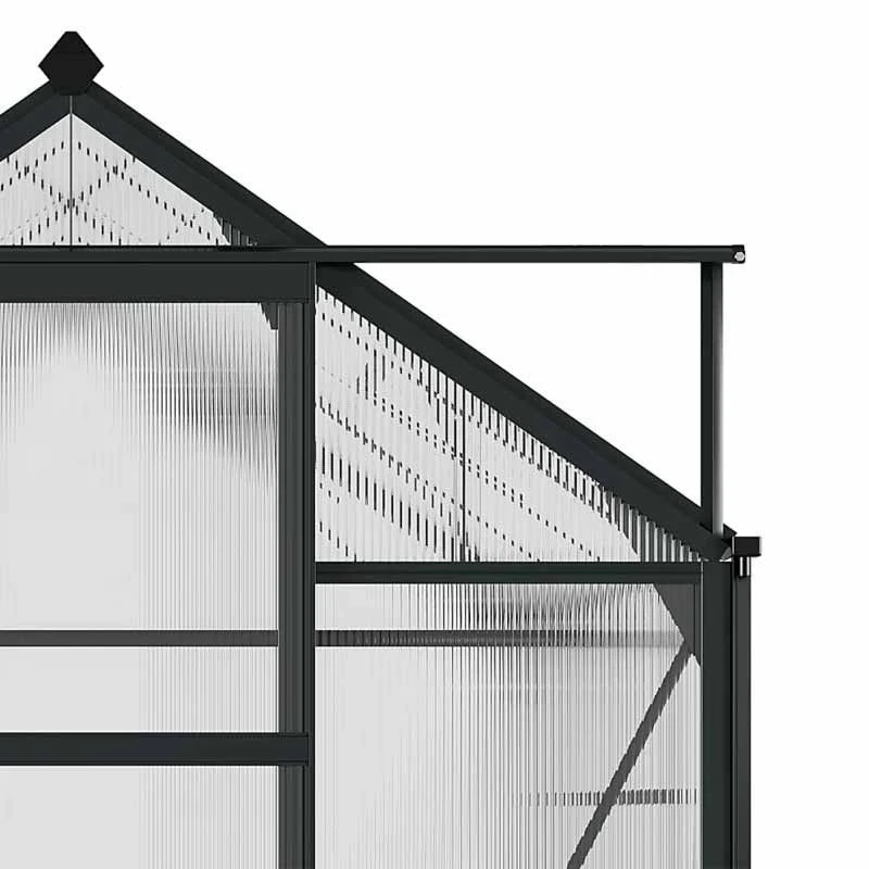 Outsunny 6 X 8ft Aluminium Large Walk-In Poly Greenhouse With Slide Door - Grey & Clear - 845-059GY 9 Outsunny 6 X 8ft Aluminium Large Walk-In Poly Greenhouse With Slide Door - Grey & Clear - 845-059GY - Image 9