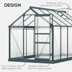 Outsunny 10ft X 6ft Aluminium Frame Walk-in Greenhouse With Roof Vent - Dark Green - 845-059V01 -OUTSUNNY Sales Shop o u outsunny 845 059v01 design