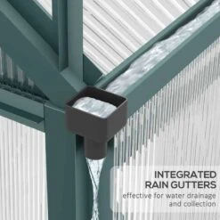 Outsunny 10ft X 6ft Aluminium Frame Walk-in Greenhouse With Roof Vent - Dark Green - 845-059V01 -OUTSUNNY Sales Shop o u outsunny 845 059v01 gutters