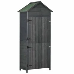 Outsunny 4-Tier Garden Wooden Storage Shed With 3 Shelves & 2 Doors - Grey - 845-063V01GY 12 Outsunny 4-Tier Garden Wooden Storage Shed With 3 Shelves & 2 Doors - Grey - 845-063V01GY -OUTSUNNY Sales Shop o u outsunny 845 063v01gy full