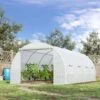 Outsunny 6 X 3 X 2m Walk In Polytunnel Greenhouse With Zippered Door & 8 Windows - White - 845-120 -OUTSUNNY Sales Shop o u outsunny 845 120
